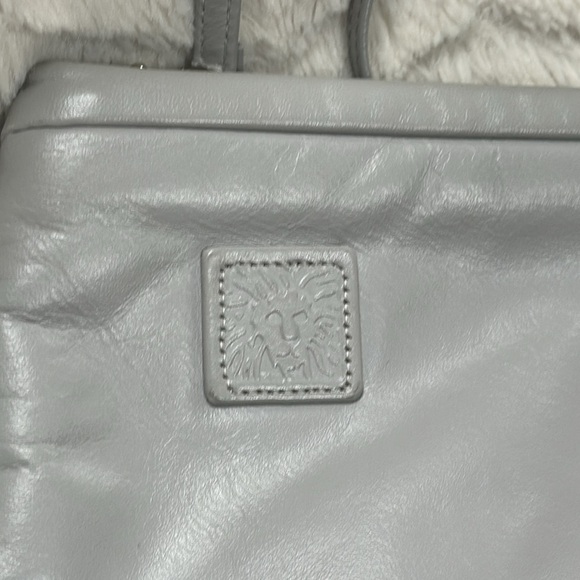 Anne Klein for Calderon Gray Soft Leather Convertible Crossbody Clutch purse - Picture 2 of 9